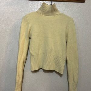 Zara women light Yellow Turtleneck Sweater
